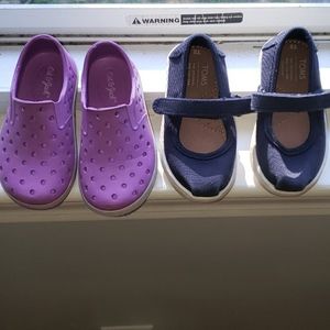 TOMS and Cat & Jack 2 Pairs (Size 5 Toddler Shoes)